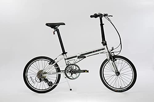 ZiZZO Liberte 23lb Lightweight Aluminum Alloy 20-Inch 8-Speed Folding Bicycle with Quick Release Wheels (Sliver/Black)