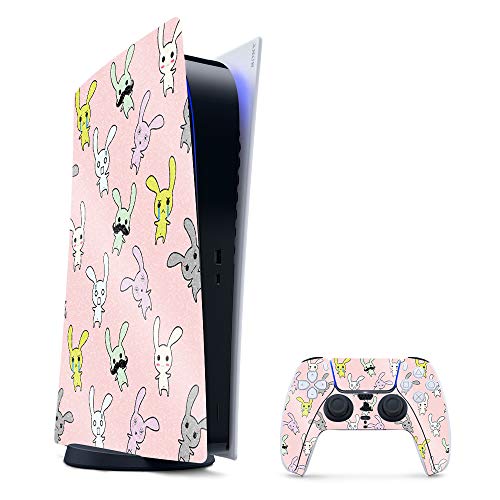 MightySkins Glossy Glitter Skin Compatible with PS5 / Playstation 5 Digital Edition Bundle - Bunny Bunches | Protective High-Gloss Glitter Finish | Easy to Apply & Change Style | Made in The USA