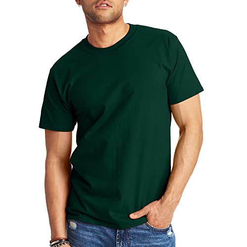 Hanes mens Beefy Heavyweight Short Sleeve T-shirt (1-pack) fashion t shirts, Deep Forest, Medium US