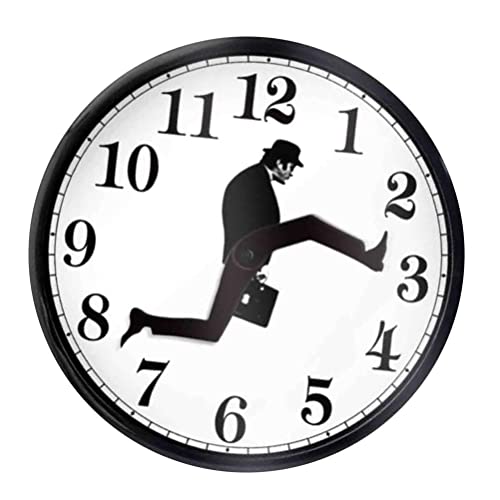 TOPINCN British Comedy Inspired Ministry of Silly Walk Wall Clock Comedian Home Decor Novelty Wall Watch Funny Walking Silent Mute Clock