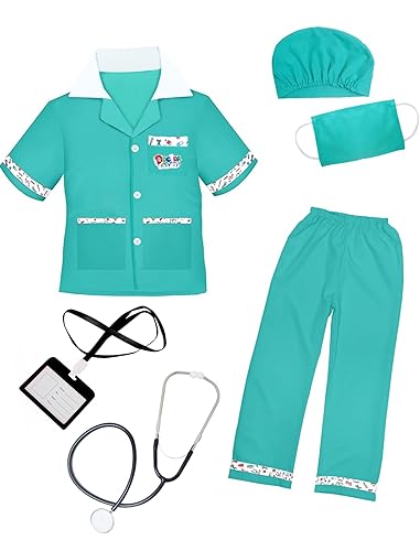 Doctor Scrubs Set,Doctor Kit for Kids,Doctor Costume with Pretend Play Playset for Kids Toddlers