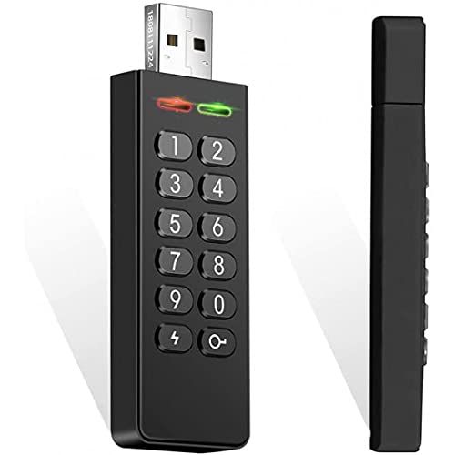 Encrypted USB Drive, INNÔPLUS Secure Flash Drive 256-bit 32 GB, U Disk USB 2.0, Hardware Password Memory Stick for Personal Protection, Aluminum Shell with FIPS Validated, Military Encryption Keypad