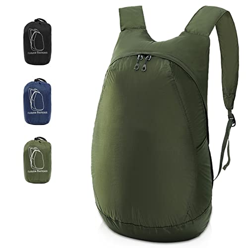 MULISOFT 30L Foldable Hiking Backpack, Lightwight Backpack for travel, Multifunctional Camping Daypack For Men & Women, Water-resistant Daypack For Cycling Outdoor Sports，Green