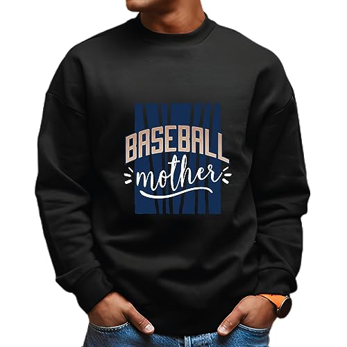 Gift for Sports Fans Mother Lettering on Blue Background Ball Design Black Muticolor Unisex Sweatshirt