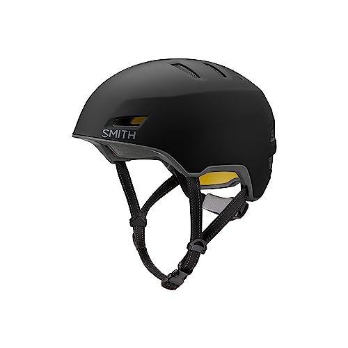 SMITH Express Cycling Helmet – Adult Road Bike Helmet with MIPS Technology – Lightweight Impact Protection for Men & Women – Removable Visor + Integrated Rear Light – Black/Matte Cement, Large