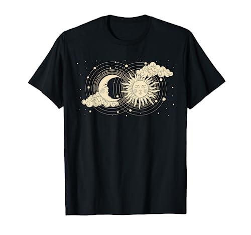 Vintage Celestial Sun And Moon Astrology Moon Phase Women T-Shirt