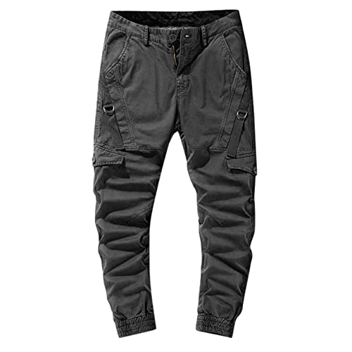 Mens 46 x 30 Cargo Pants Thin Mens Work Pants Baggy Joggers Pants for Men Relaxed fit Men Mens Stretch Cargo Big Tall Leggings with Pockets Grey