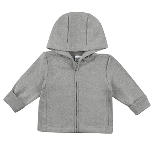 Hanes, Zippin Soft 4-Way Stretch Fleece Hoodie, Babies and Toddlers, Medium Heather Grey, 6-12 Months