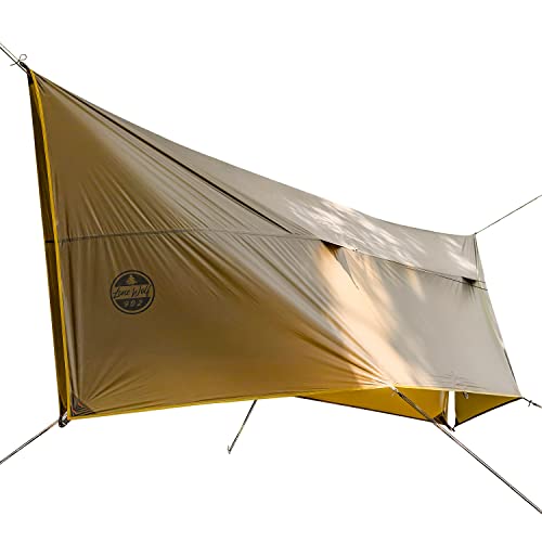 Wolfden UL Hammock Rain Fly Camping Tarp 9ft x 12ft Ultralight 20D Silnylon Waterproof 3000mm