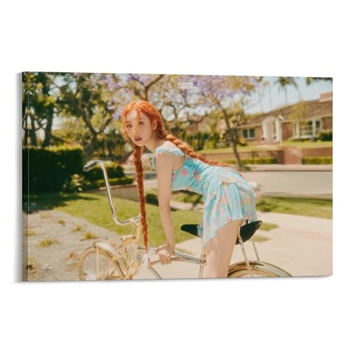 Kpop Artist Poster Wonder Girls Sunmi Heart Burn Solo Ver. 3rd Teaser HD Print on Canvas Painting Wall Art for Living Room Decor Boy Gift 24x36inch(60x90cm)