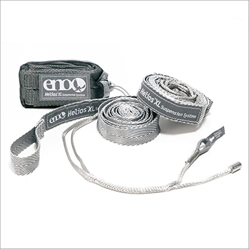 ENO Helios XL Suspension System - Ultralight Tree Strap for Hammock - Hammock Accessories for Camping, Hiking, and Backpacking - Grey