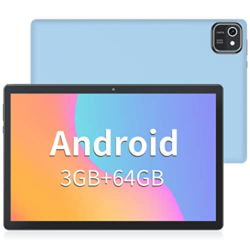 Android 13 Tablet 10inch Phablet, Large Storage 64GB Tablets Dual Stereo Speakers 512GB Expand, Octa-core Processor 3GB RAM 6000mAh Big Battery 10.1'' IPS HD Screen Google Tableta Tab(Blue)