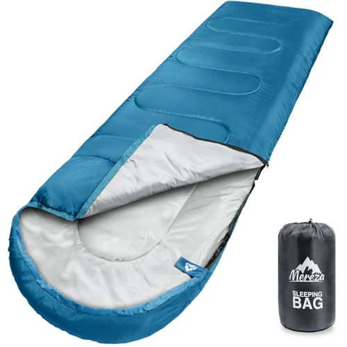 MEREZA Sleeping Bags XL for Adults Mens Large Wide Sleeping Bag for Camping & Backpacking Big and Tall Sleeping Bags for Women 4 Season Warm & Cool Weather with Compression Sack 20-32°F