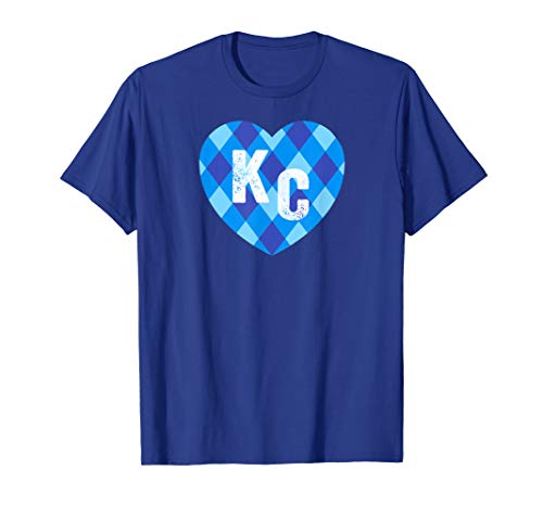 Kc Blue Heart KC Kansas City Love Style Cute Blue Kc Heart T-Shirt