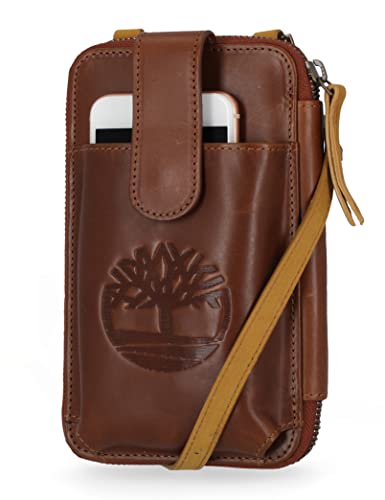 Timberland womens Wallet RFID Leather Crossbody Phone Bag, Cognac (Altroz), One Size US