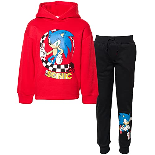 SEGA Sonic The Hedgehog Little Boys Fleece Pullover Hoodie & Pants Red/Black 4