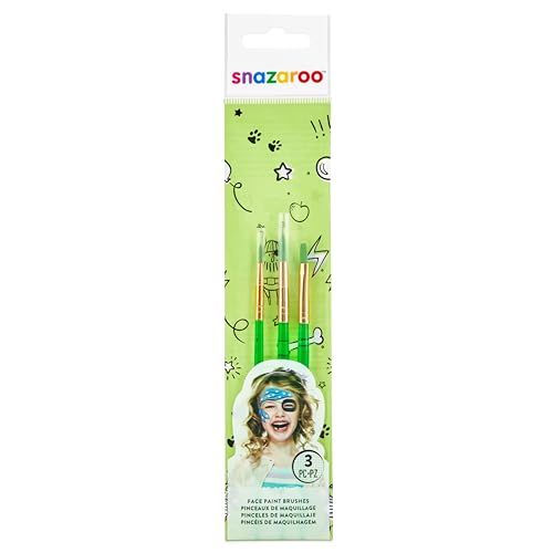 Snazaroo Green Starter Brushes - Set of 3