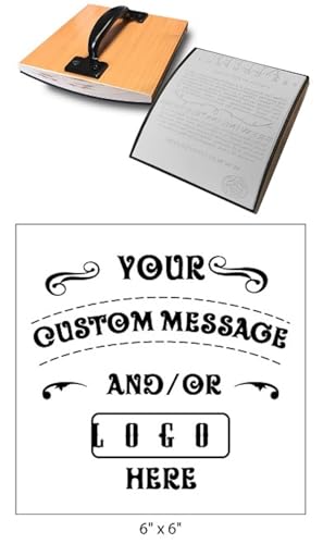 6' x 6' Extra Large Custom Rocker Mount Wood Hand Rubber Stamp with Metal Handle