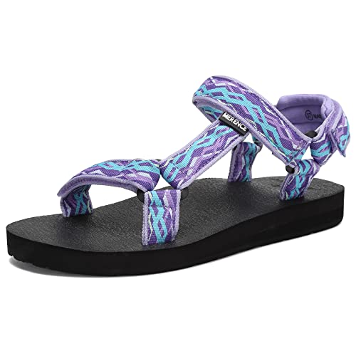 CIOR Women's Sport Sandals Hiking Sandals with Arch Support Yoga Mat Insole Outdoor Light Weight Water Shoes-U121SLX025-light purple-39