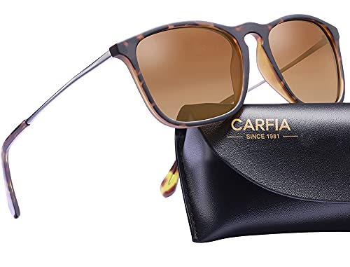 CARFIA Classic Square Polarized Sunglasses for Men UV Protection Driving Fishing Golf Outdoors Sun Glasses