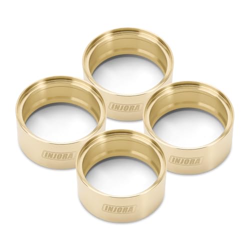 INJORA Brass Wheel Weights Inner Beadlock Rings Fit - 147g 2.2' Beadlock Wheel Rim for 1/10 RC Crawler Car Upgrade(4pcs)