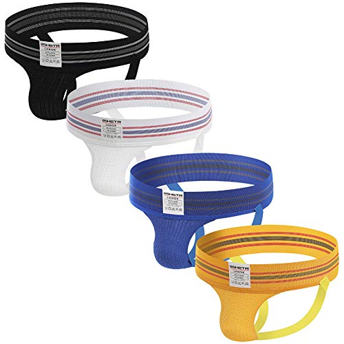 BSHETR Men's Athletic Supporters Jockstrap Active Underwear (4-Pack(Multipack), L:32'-34',81cm-86cm)