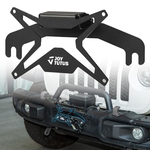 JOYTUTUS Universal Flip-Up License Plate Mount for 10' Hawse Fairlead, License Plate Holder Compatible with Pickup Truck Off-Road Car RV Bumper Winch Hawse Fairlead Front License Plate Bracket