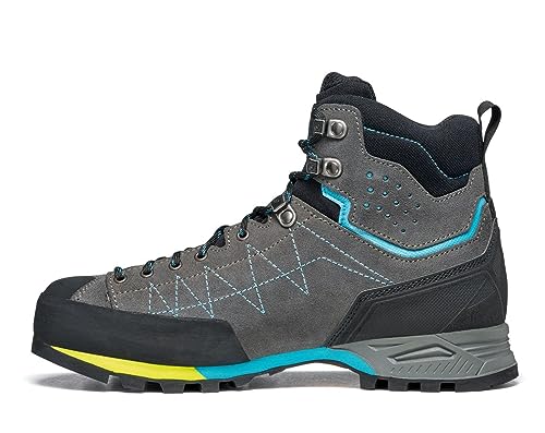 SCARPA Women's Zodiac Plus GTX Waterproof Gore-Tex Boots for Backpacking and Hiking - Shark/Maldive - 8-8.5