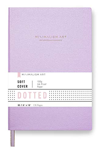 Minimalism Art, Classic Soft Cover Notebook Journal, Large Size, Composition B5 7.6' x 10', 176 Pages, Premium Thick Paper 100gsm, Fine PU Leather, Ribbon Bookmark, San Francisco (Dotted, Pink)