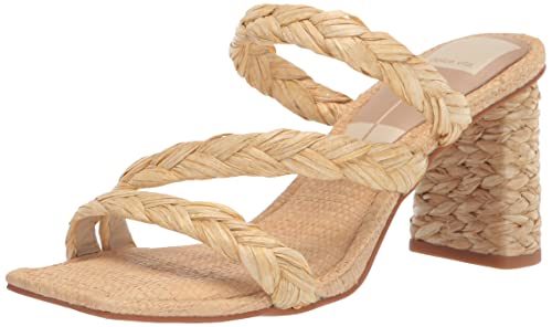 Dolce Vita Women's Pang Heeled Sandal, LT Natural Raffia, 6