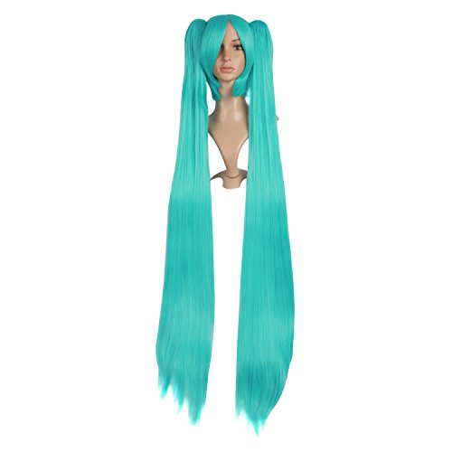 MapofBeauty 47 Inches/120cm Fashion Long Straight Cosplay Wig (Mixed Cyan)