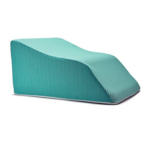 Lounge Doctor Elevating Leg Rest Pillow with Memory Foam, Large, 24 in. Wide, Turquoise, Uniquely Designed Incline Wedge for Vein Circulation, Leg Swelling, Lymphedema, Leg and Back Pain, Relaxation