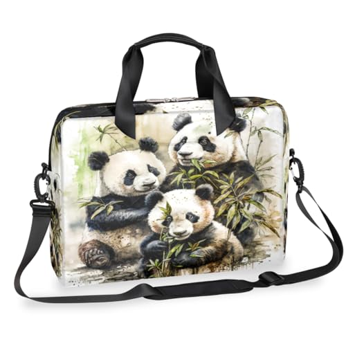 Laptop Shoulder Bag Cute Panda Eating Bamboo Computer Laptop Bag Laptop Sleeve Case 16 Inch Laptop Satchel Briefcase Carrying Bag for Men Women Business Travel College School