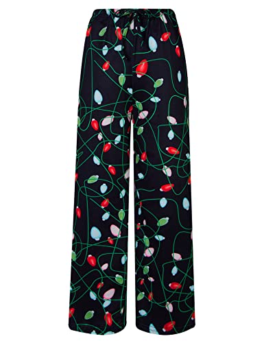 UNICOMIDEA Girls Xmas Pajama Pants 10-12 Year Boys Christmas Pyjama Jogger Size 11 Cool Colorful Light Christmas Sleepwear Bottoms Teen Boys Funny Pajama Party Clothes Pant