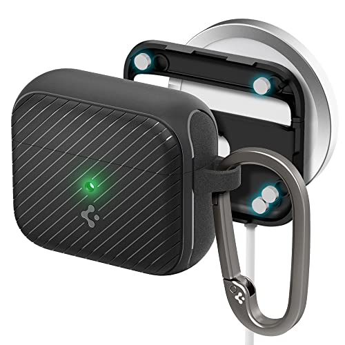 Spigen Mag Armor (MagFit) Designed for Airpods 3rd Generation Case MagSafe Compatible Magnets Embedded Airpods 3 Case with Keychain (2021) - Matte Black