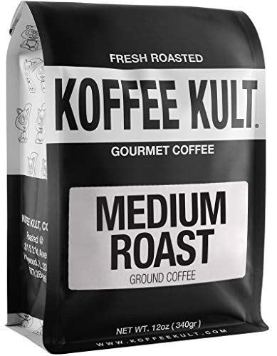 Koffee Kult Koffee Kult Medium Roast Smooth and Flavorful Medium Roast Ground Coffee - Perfect for a Relaxing Cup Anytime (Medium Roast, 12oz)