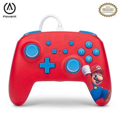 PowerA Enhanced Wired Controller for Nintendo Switch - Woo-hoo! Mario, Gamepad, game controller, wired controller, officially licensed