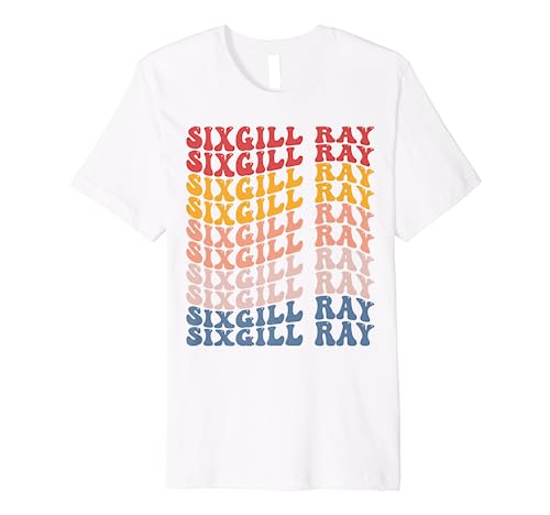 Sixgill Ray Groovy Retro Fish Premium T-Shirt