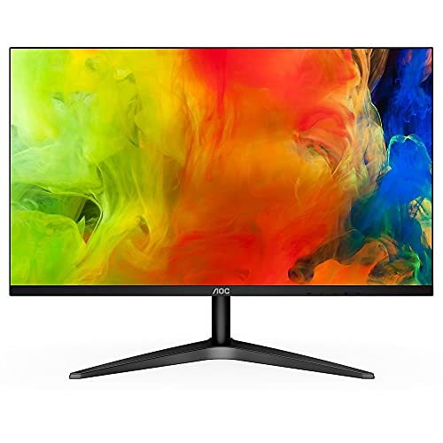 AOC 24B1H 24' Full HD 1920x1080 Monitor, 3-Sided Frameless, VA Panel, HDMI/VGA, Flicker-free