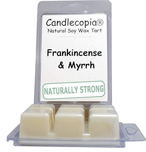 Candlecopia Frankincense & Myrrh Strongly Scented Hand Poured Vegan Wax Melts, 12 Scented Wax Cubes, 6.4 Ounces in 2 x 6-Packs