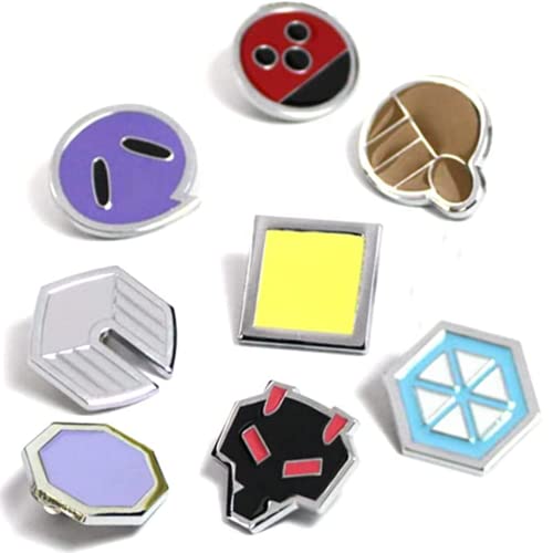 Gym Badges: Kanto Johto Hoenn Sinnoh Unova Kalos League Region Orange Islands Pins Brooches All New in Box Set Gift (Johto Box Set)
