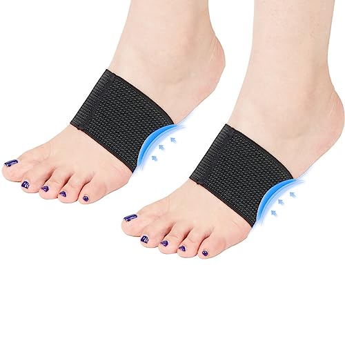Arch Support,Plantar Fasciitis Relief,Compression Arch Support Sleeves With Gel Pad Inside,Flat Feet Support,Foot Pain Relief,Fallen Arches,Achy Feet Problems for Men and Women (Black-2Pack)