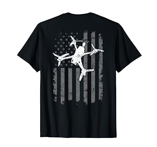 USA Flag FPV Drone Freestyle Race Quadcopter Pilot - ON BACK T-Shirt