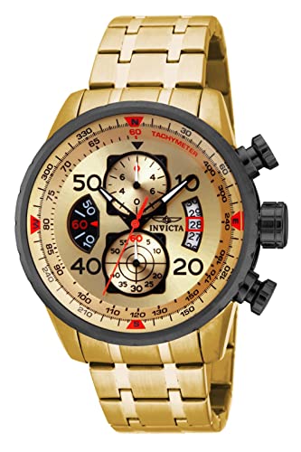 Invicta Men's 17205 AVIATOR Analog Display Japanese Quartz Gold Watch