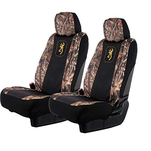 Browning Universal Front and Bench Seat Covers, Water Resistant for Car, Truck, and SUV , Pack of 2, Mossy Oak Break-Up Country