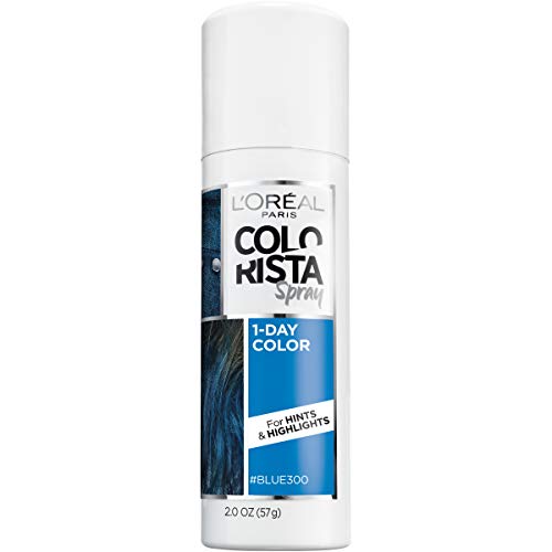 L'Oreal Paris Colorista 1-Day Washable Temporary Hair Color Spray, Blue, 2 Ounces