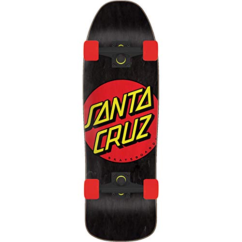 SANTA CRUZ 9.35' x 31.7' Skateboard Complete - 80's Classic Dot, Black/Red