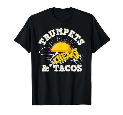 Trumpets And Tacos Lover Marching School Band Trumpet Player T-Shirt