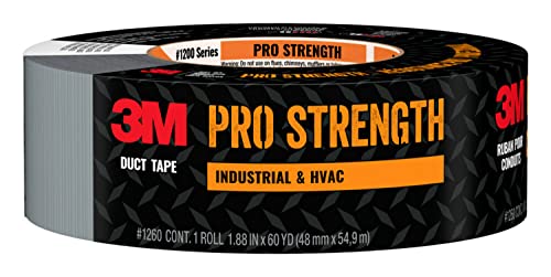3M Pro Strength Duct Tape Industrial & HVAC, 1.88 inches by 60 yards, 1260-A, 1 roll