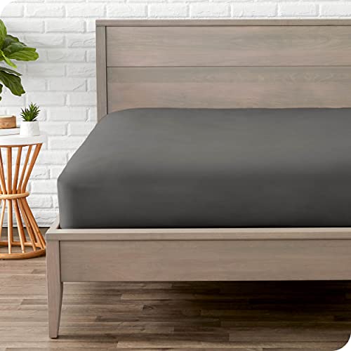 Fitted Bottom Sheet Twin XL Size - Premium 1800 Microfiber - Ultra-Soft Hotel Luxury - Deep Pocket - Durable and Long Lasting - Twin Extra Long Fitted Sheet (Twin XL, Grey)